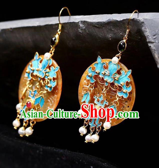 Handmade China Cheongsam Eardrop Traditional Jewelry Accessories National Jade Earrings