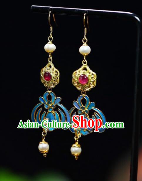 Handmade China Pearls Eardrop Jewelry Traditional Cheongsam Accessories National Phoenix Earrings