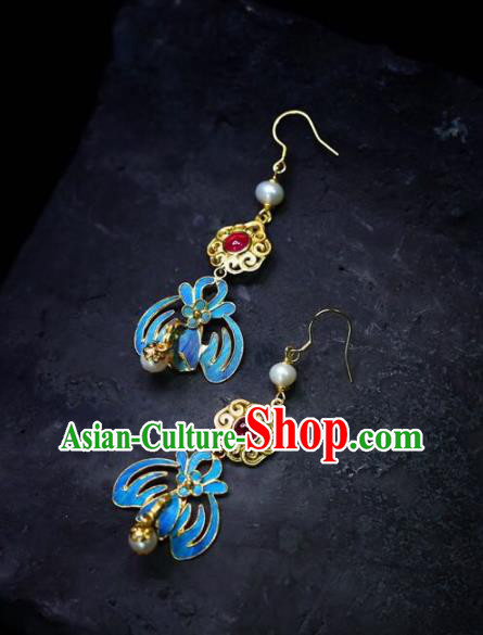 Handmade China Pearls Eardrop Jewelry Traditional Cheongsam Accessories National Phoenix Earrings