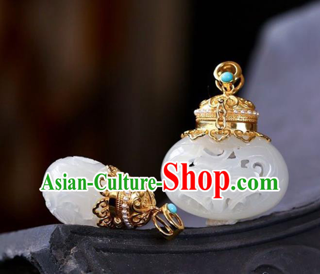 Chinese Handmade Necklet Pendant National Classical Jade Sachet Necklace Accessories