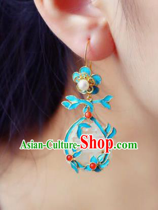 Handmade China Wedding Eardrop Jewelry Traditional Accessories National Cheongsam Jade Earrings