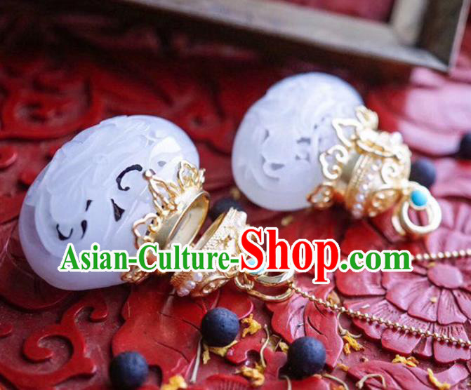 Chinese Handmade Necklet Pendant National Classical Jade Sachet Necklace Accessories