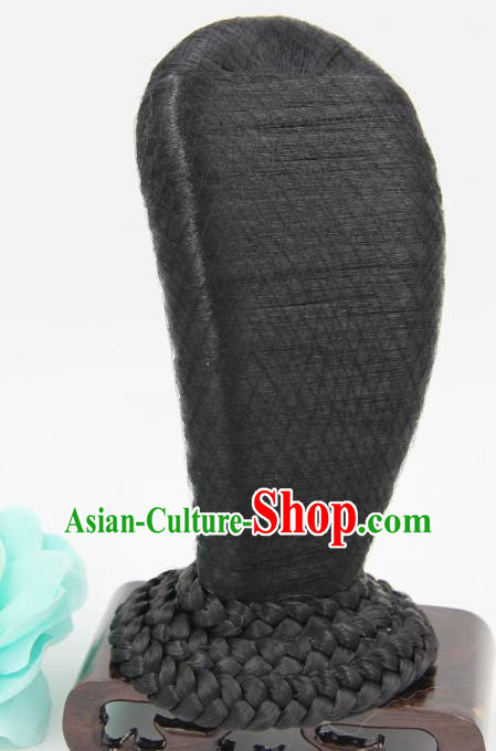Chinese Cosplay Goddess Hair Chignon and Hairpins Ancient Han Dynasty Court Woman Wigs Headwear