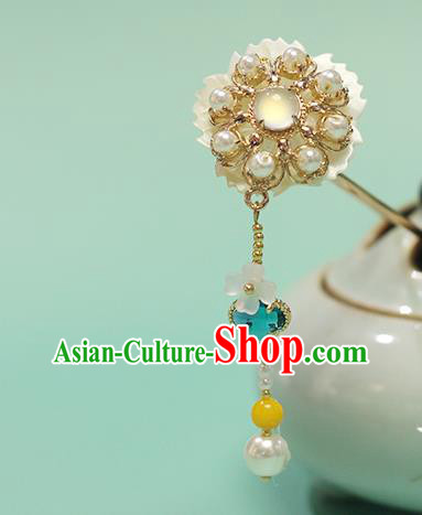 Chinese Ancient Princess Hair Accessories Traditional Hanfu Shell Flower Hairpin