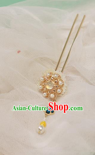 Chinese Ancient Princess Hair Accessories Traditional Hanfu Shell Flower Hairpin