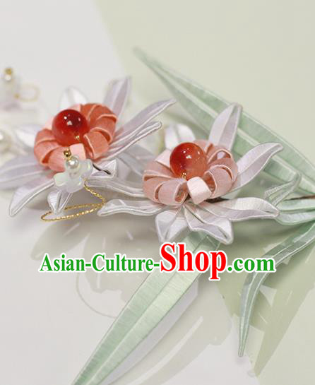 Chinese Ancient Princess Flowers Hairpin Hair Accessories Traditional Silk Chrysanthemum Hair Stick