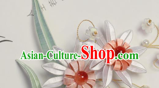 Chinese Ancient Princess Flowers Hairpin Hair Accessories Traditional Silk Chrysanthemum Hair Stick