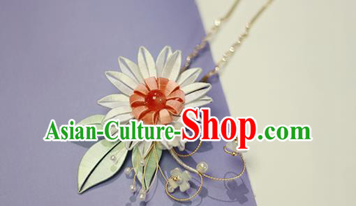 Chinese Traditional Silk Chrysanthemum Hair Stick Ancient Princess Flowers Hairpin Hair Accessories