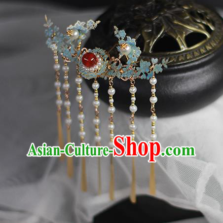 Chinese Traditional Hanfu Hair Stick Ming Dynasty Court Tassel Hairpin