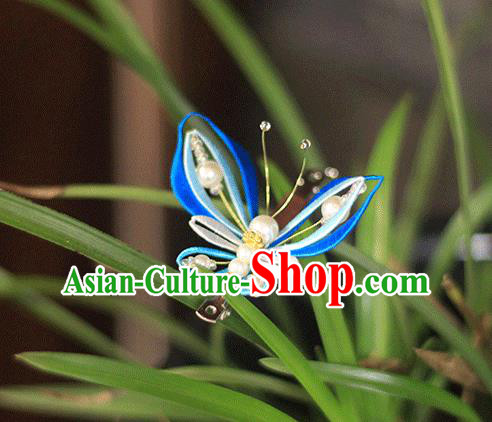 Chinese Handmade Hair Accessories Classical Hair Stick Traditional Silk Butterfly Hair Claw