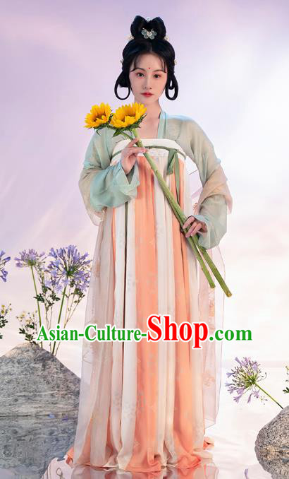 China Ancient Court Lady Hanfu Dress Apparels Traditional Tang Dynasty Historical Clothing