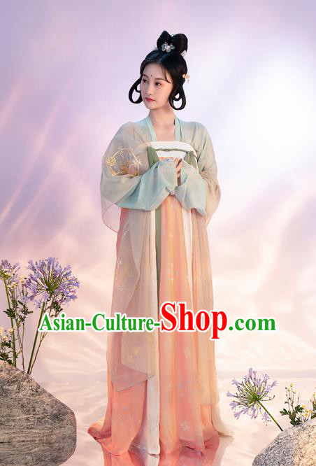 China Ancient Court Lady Hanfu Dress Apparels Traditional Tang Dynasty Historical Clothing