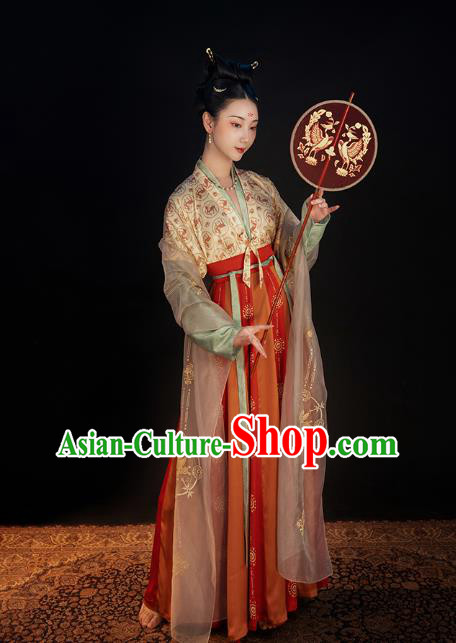 China Ancient Tang Dynasty Court Beauty Historical Clothing Traditional Classical Dance Hanfu Costumes