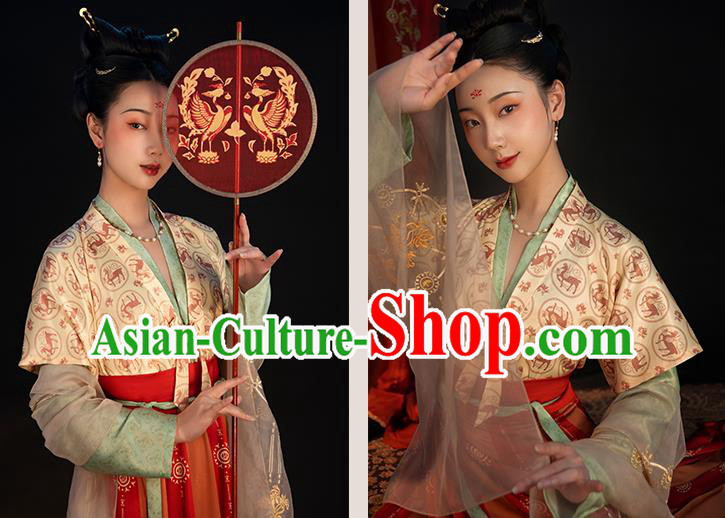 China Ancient Tang Dynasty Court Beauty Historical Clothing Traditional Classical Dance Hanfu Costumes