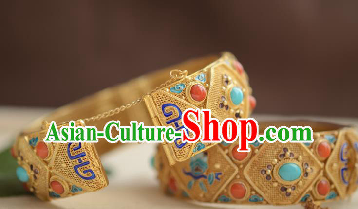 China National Cloisonne Bracelet Jewelry Traditional Handmade Qing Dynasty Filigree Bangle Accessories