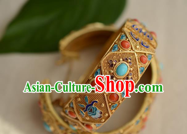 China National Cloisonne Bracelet Jewelry Traditional Handmade Qing Dynasty Filigree Bangle Accessories