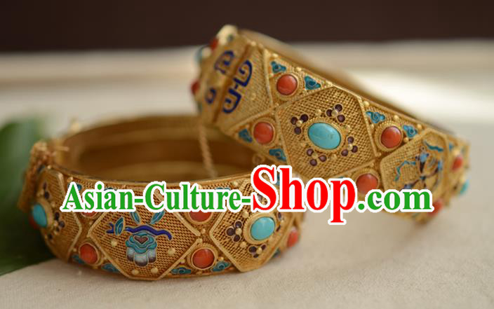 China National Cloisonne Bracelet Jewelry Traditional Handmade Qing Dynasty Filigree Bangle Accessories