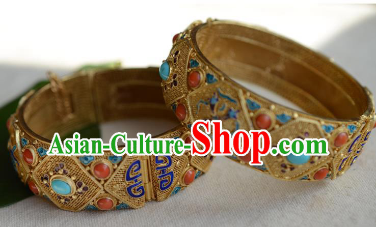 China National Cloisonne Bracelet Jewelry Traditional Handmade Qing Dynasty Filigree Bangle Accessories