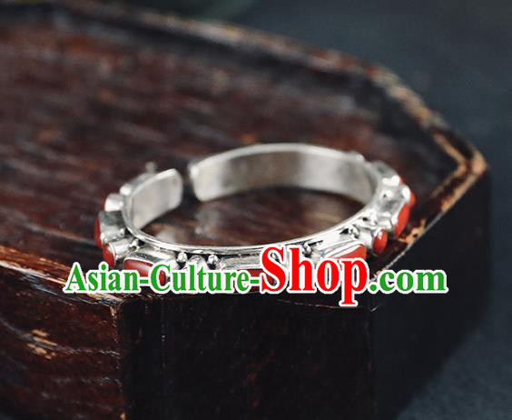 China Traditional Corallite Bracelet Accessories Silver Wristlet Classical Bangle Jewelry