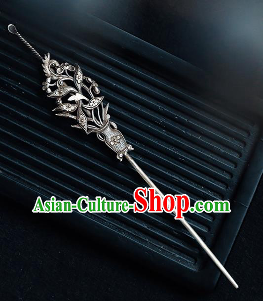 China Traditional Hanfu Earpick Hairpin Handmade Hair Accessories Silver Hair Stick