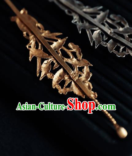 China Handmade Hair Accessories Golden Hair Stick Traditional Hanfu Earpick Hairpin