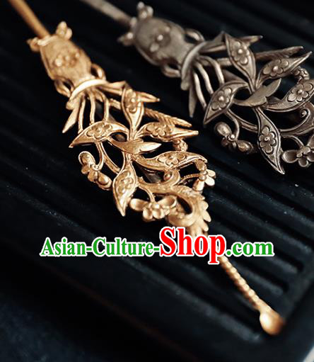 China Handmade Hair Accessories Golden Hair Stick Traditional Hanfu Earpick Hairpin