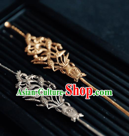 China Handmade Hair Accessories Golden Hair Stick Traditional Hanfu Earpick Hairpin