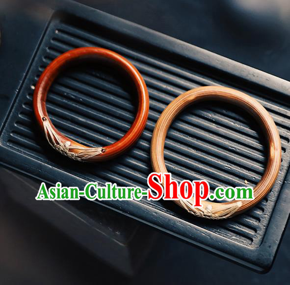 China Traditional Wood Bracelet Accessories Smilax Wristlet Classical Bangle Jewelry