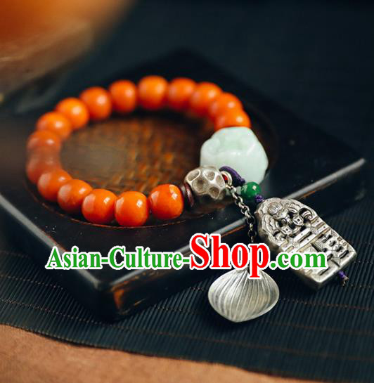 China Traditional Agate Beads Bracelet Accessories Wristlet Classical Jade Bangle Jewelry