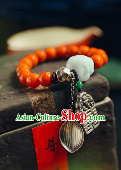 China Traditional Agate Beads Bracelet Accessories Wristlet Classical Jade Bangle Jewelry