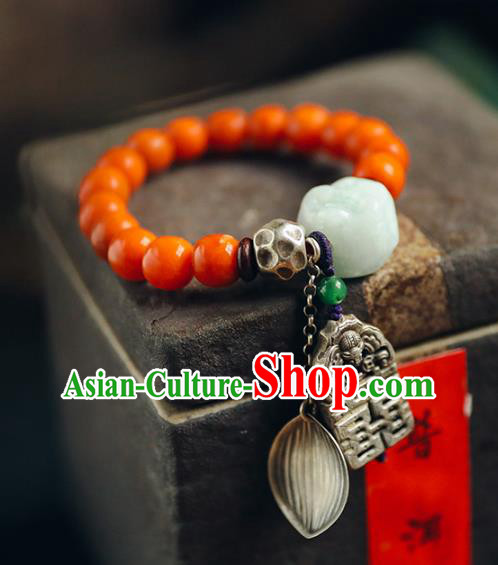 China Traditional Agate Beads Bracelet Accessories Wristlet Classical Jade Bangle Jewelry