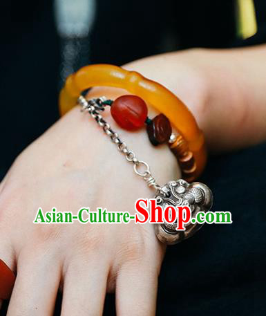 China Traditional Silver Bracelet Accessories Classical Bangle Wristlet Jewelry