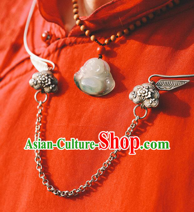 Chinese Ethnic Silver Plum Blossom Necklet Classical Cheongsam Jewelry Accessories Handmade National Necklace