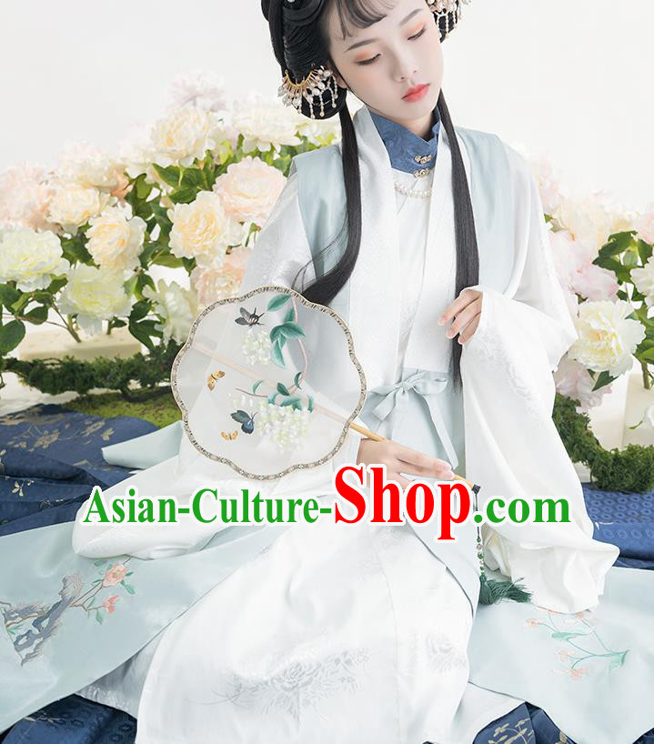 China Traditional Ming Dynasty Noble Princess Historical Clothing Ancient Patrician Female Embroidered Hanfu Dress