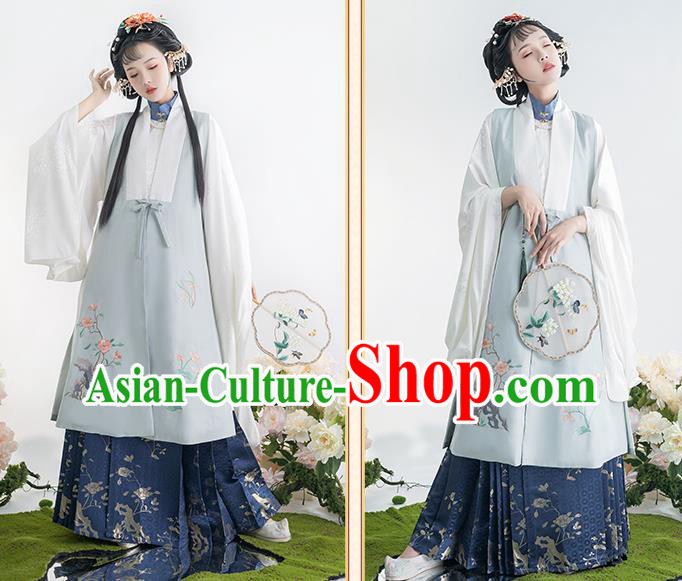 China Traditional Ming Dynasty Noble Princess Historical Clothing Ancient Patrician Female Embroidered Hanfu Dress