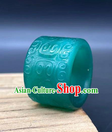 China National Jade Carving Ring Handmade Jewelry Accessories Traditional Thimble