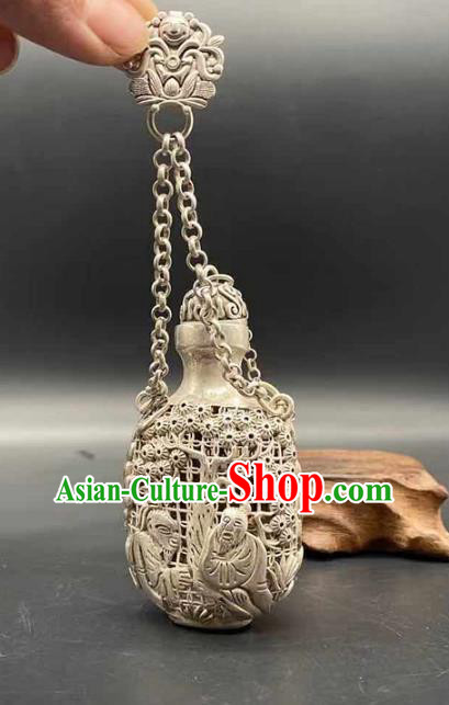 Chinese Handmade National Silver Sachet Pendant Jewelry Classical Ethnic Waist Accessories