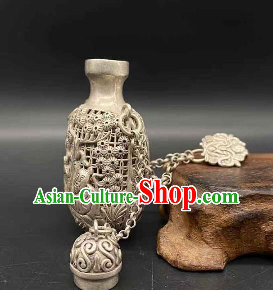 Chinese Handmade National Silver Sachet Pendant Jewelry Classical Ethnic Waist Accessories
