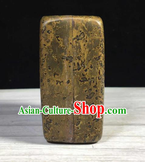 Handmade Chinese Painting Orchid Ink Box Ornaments Traditional Brass Craft Ink Pad