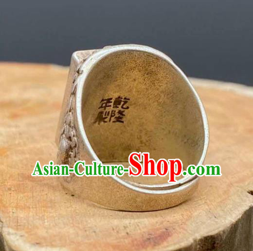 China National Silver Ring Handmade Jewelry Accessories Traditional Ruby Thimble Circlet