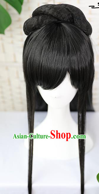 China Traditional Han Dynasty Princess Wiggery Headdress Handmade Ancient Young Beauty Wig Sheath