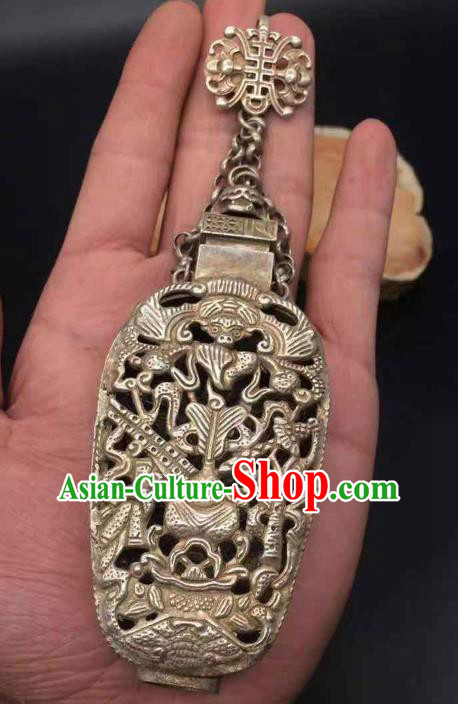 Chinese Handmade National Sachet Pendant Jewelry Classical Ethnic Accessories Carving Gourd Brooch