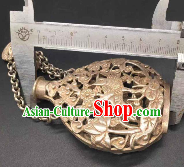 Chinese Classical Ethnic Accessories Handmade Carving Plum Bird Brooch National Sachet Pendant Jewelry