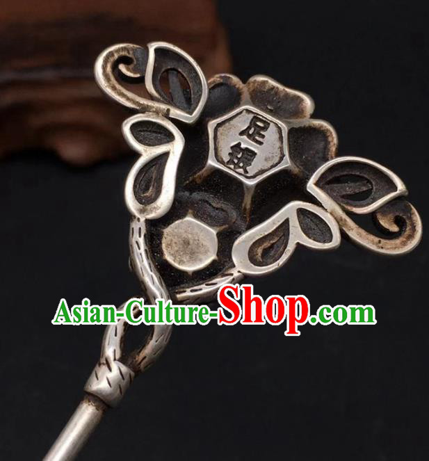 China Traditional Hair Accessories Classical Gems Hairpin Handmade Silver Hair Stick