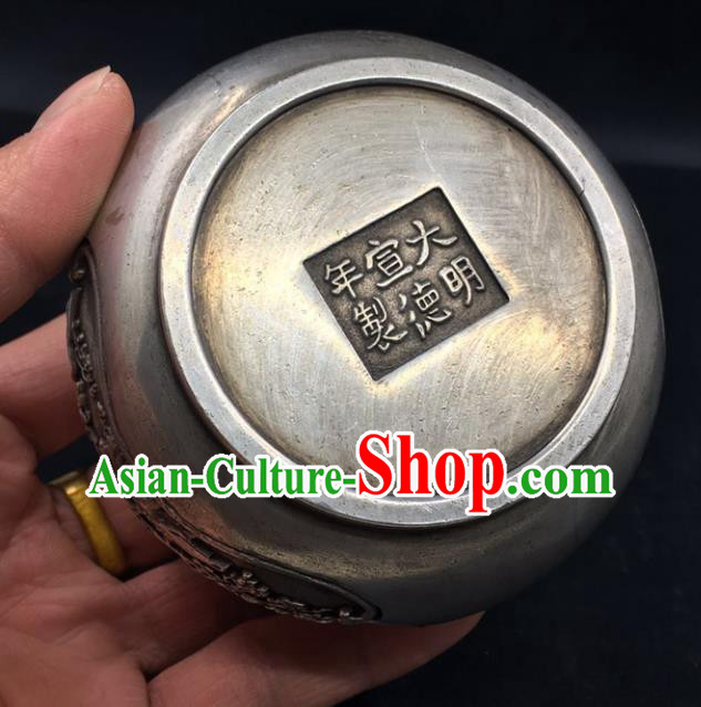 Handmade Chinese Carving Plum Blossom Censer Ornaments Traditional Brass Incense Burner Cupronickel Accessories