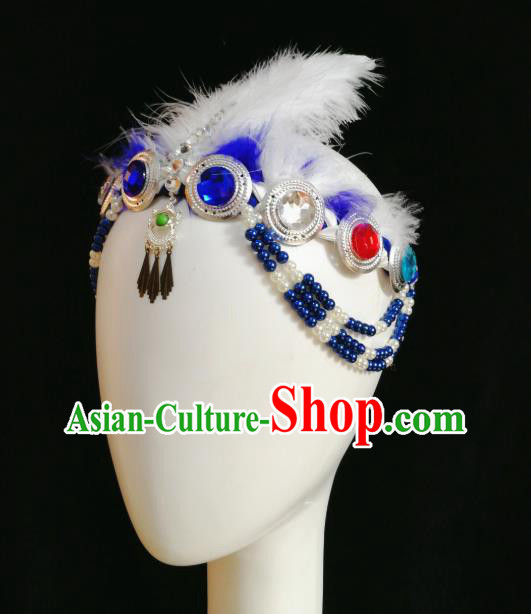 China Traditional Mongol Nationality Hat Handmade Ethnic Folk Dance Hair Accessories