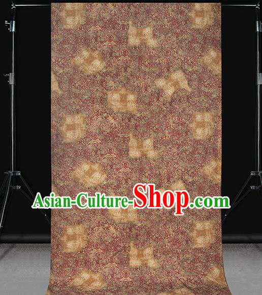 Chinese Royal Clouds Pattern Dark Red Brocade Traditional Cheongsam Silk Fabric Gambiered Guangdong Gauze