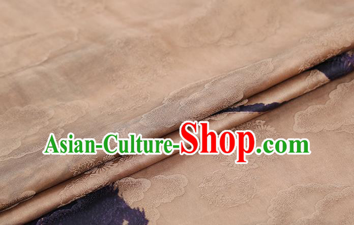 China Traditional Silk Fabric Classical Lotus Pattern Gambiered Guangdong Gauze Cheongsam Drapery