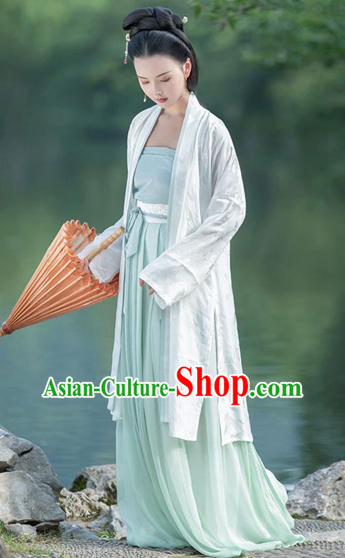 China Ancient Noble Beauty Hanfu Costumes Traditional Song Dynasty Historical Clothing Full Set