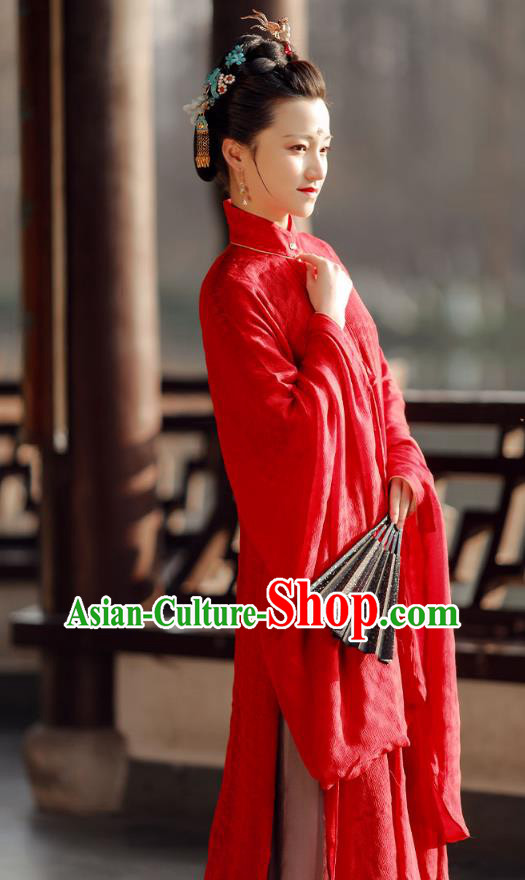 China Ancient Imperial Mistress Hanfu Costumes Traditional Ming Dynasty Noble Countess Historical Clothing